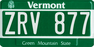 VT license plate ZRV877