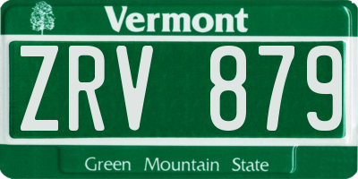 VT license plate ZRV879