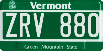VT license plate ZRV880