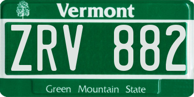 VT license plate ZRV882