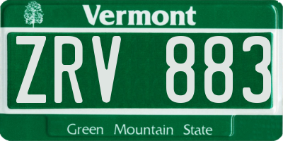 VT license plate ZRV883