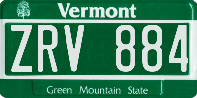 VT license plate ZRV884