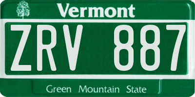 VT license plate ZRV887