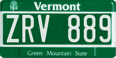 VT license plate ZRV889