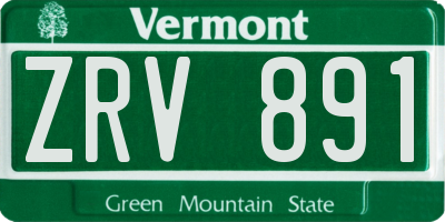 VT license plate ZRV891