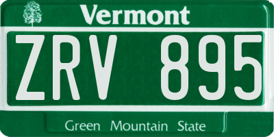VT license plate ZRV895