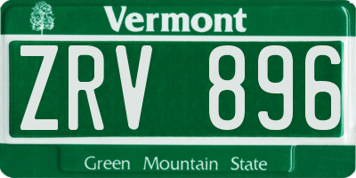 VT license plate ZRV896