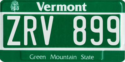 VT license plate ZRV899