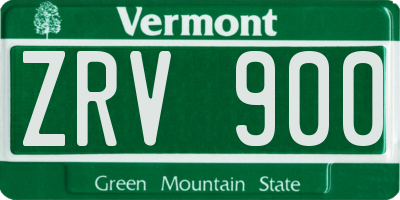 VT license plate ZRV900