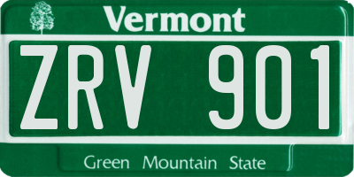 VT license plate ZRV901