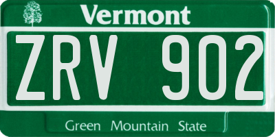 VT license plate ZRV902