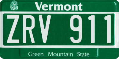 VT license plate ZRV911