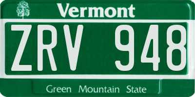 VT license plate ZRV948