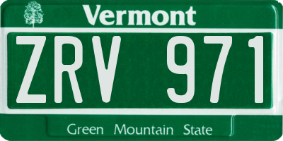 VT license plate ZRV971