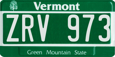 VT license plate ZRV973