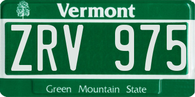 VT license plate ZRV975
