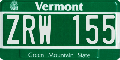 VT license plate ZRW155