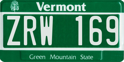 VT license plate ZRW169
