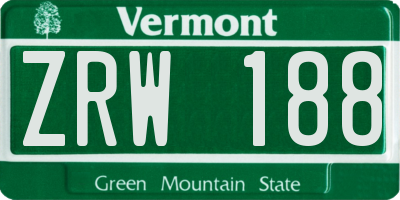 VT license plate ZRW188