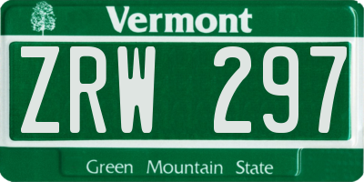 VT license plate ZRW297