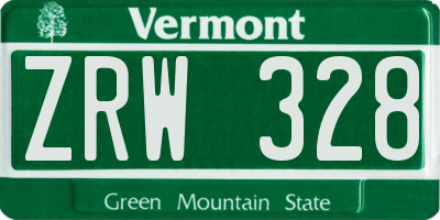 VT license plate ZRW328