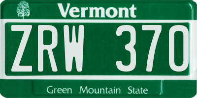 VT license plate ZRW370