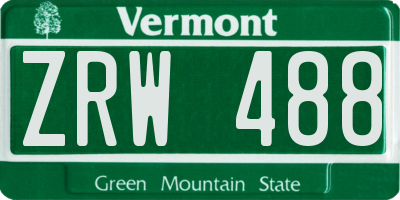 VT license plate ZRW488