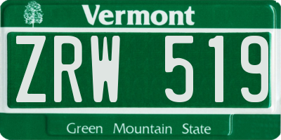 VT license plate ZRW519