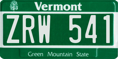 VT license plate ZRW541