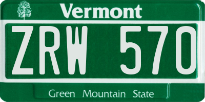 VT license plate ZRW570
