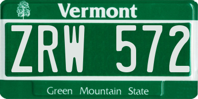 VT license plate ZRW572