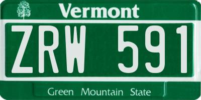 VT license plate ZRW591
