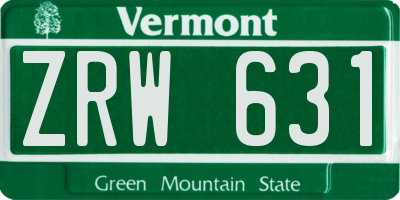 VT license plate ZRW631