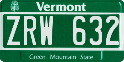 VT license plate ZRW632
