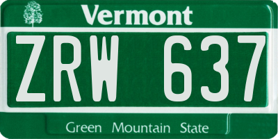 VT license plate ZRW637