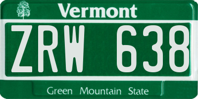VT license plate ZRW638