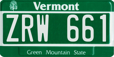 VT license plate ZRW661
