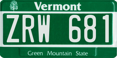 VT license plate ZRW681