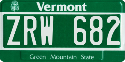 VT license plate ZRW682