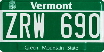 VT license plate ZRW690