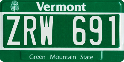 VT license plate ZRW691