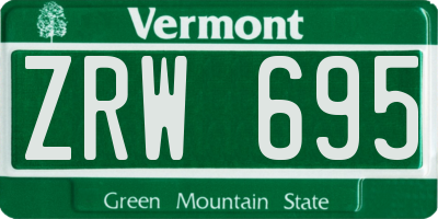 VT license plate ZRW695