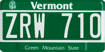 VT license plate ZRW710