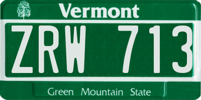 VT license plate ZRW713