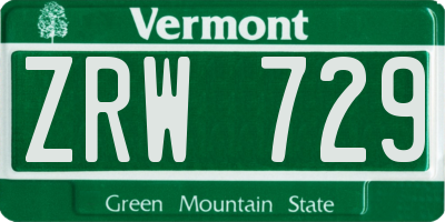 VT license plate ZRW729