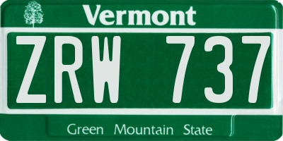 VT license plate ZRW737