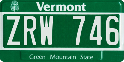 VT license plate ZRW746