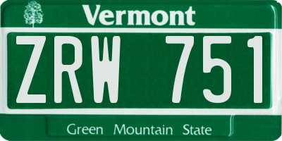 VT license plate ZRW751