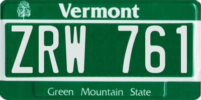 VT license plate ZRW761
