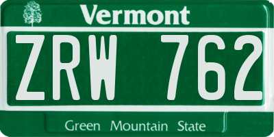VT license plate ZRW762